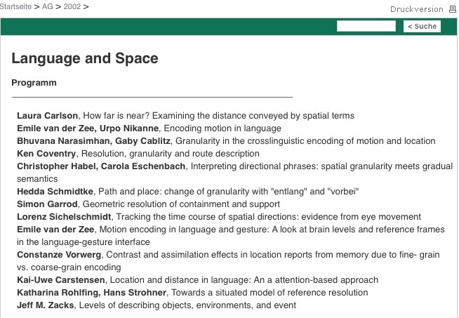 Language&Space (2002) workshop at the ZIF, Bielefeld, Germany